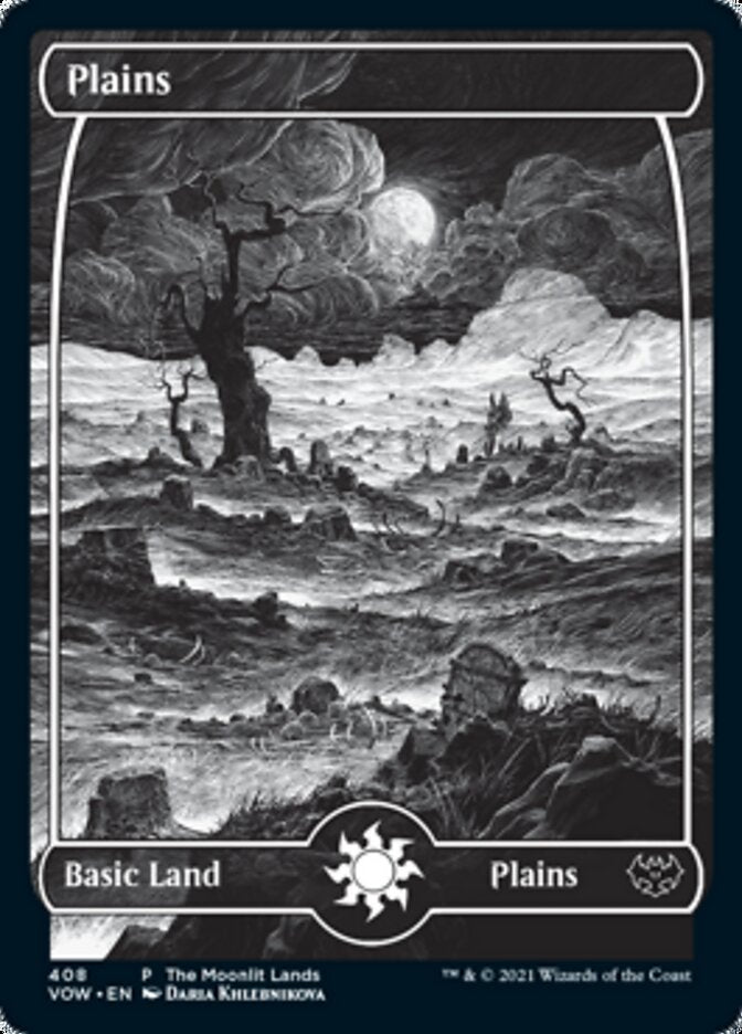 Plains (The Moonlit Lands) (Foil Etched) [Innistrad: Crimson Vow Promos] - Evolution TCG
