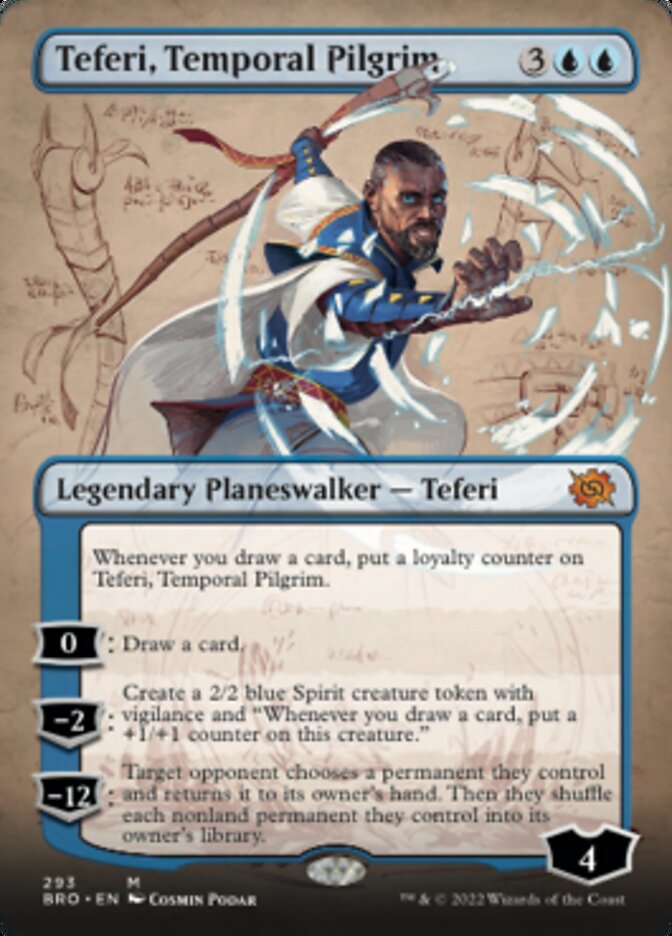 Teferi, Temporal Pilgrim (Borderless Alternate Art) [The Brothers' War] - Evolution TCG