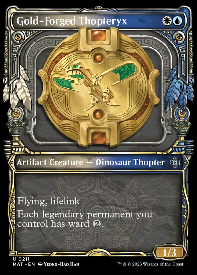 Gold-Forged Thopteryx (Showcase Halo Foil) [March of the Machine: The Aftermath] - Evolution TCG