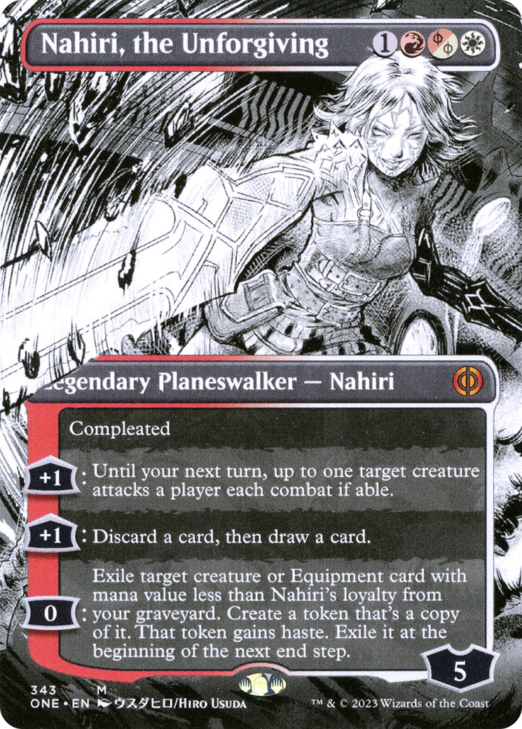 Nahiri, the Unforgiving (Borderless Manga) [Phyrexia: All Will Be One] - Evolution TCG