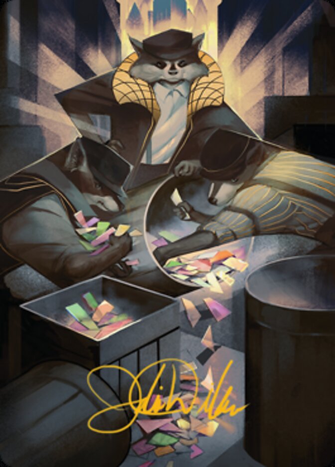 Masked Bandits Art Card (Gold-Stamped Signature) [Streets of New Capenna Art Series] - Evolution TCG