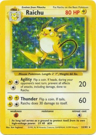 Raichu (14/102) [Base Set Unlimited] - Evolution TCG