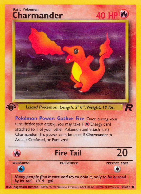 Charmander (50/82) [Team Rocket 1st Edition] - Evolution TCG