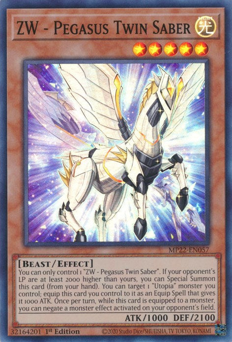 ZW - Pegasus Twin Saber [MP22-EN057] Super Rare - Evolution TCG