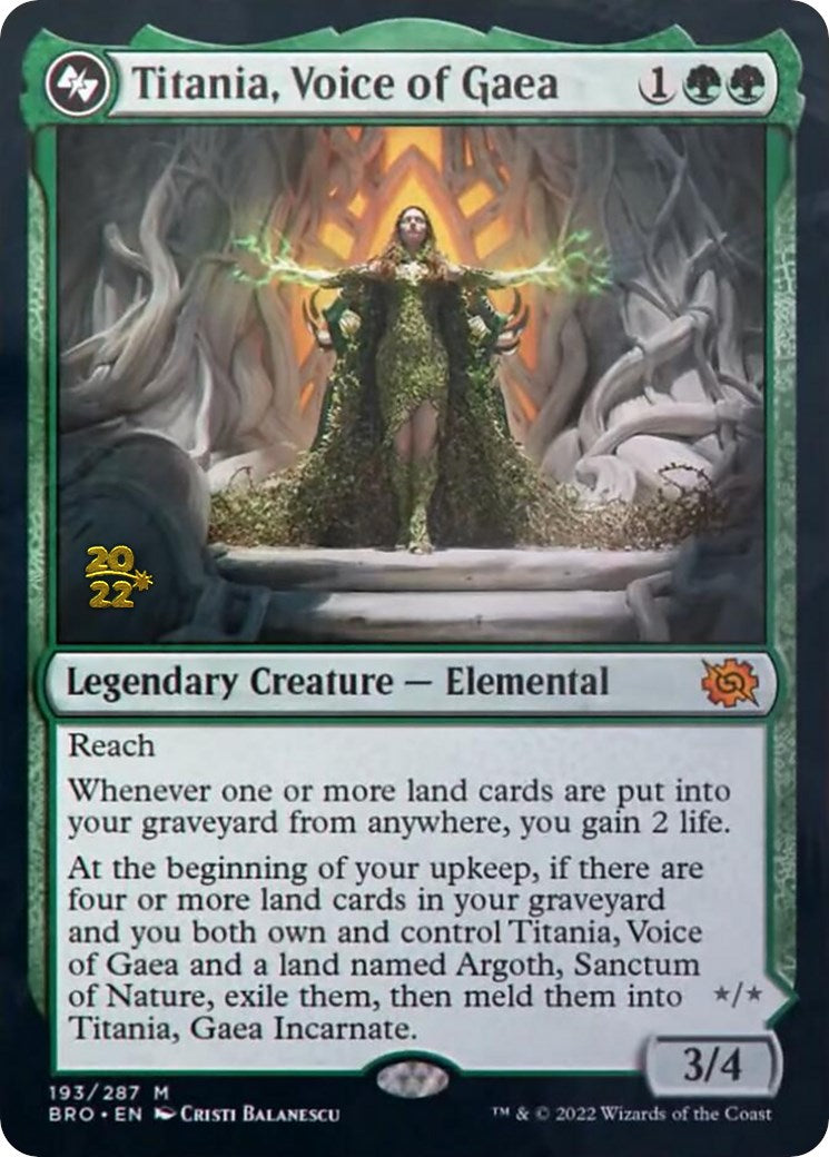 Titania, Voice of Gaea [The Brothers' War Prerelease Promos] - Evolution TCG