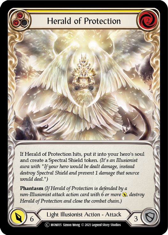 Herald of Protection (Yellow) [U-MON015] (Monarch Unlimited)  Unlimited Normal - Evolution TCG