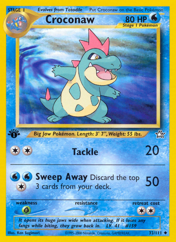 Croconaw (32/111) [Neo Genesis 1st Edition] - Evolution TCG