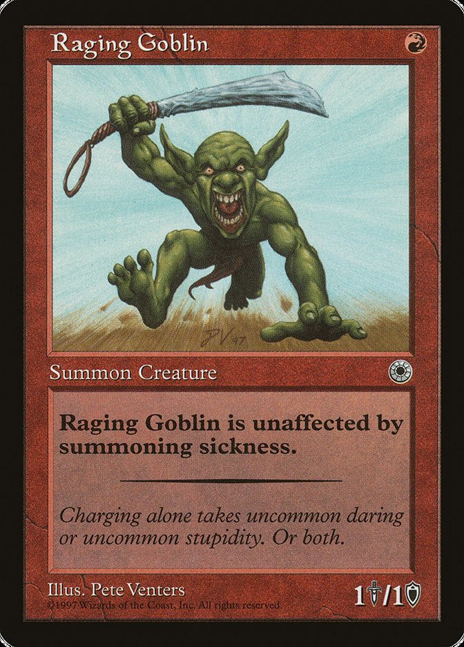Raging Goblin (With Flavor Text) [Portal] - Evolution TCG