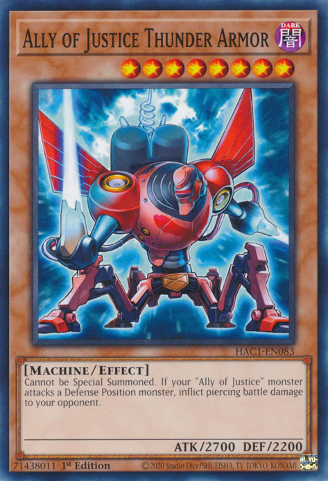 Ally of Justice Thunder Armor [HAC1-EN083] Common - Evolution TCG