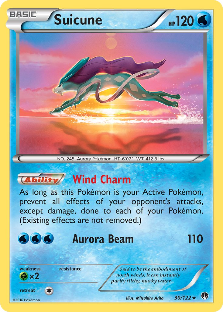 Suicune (30/122) (Cosmos Holo) (Blister Exclusive) [XY: BREAKpoint] - Evolution TCG