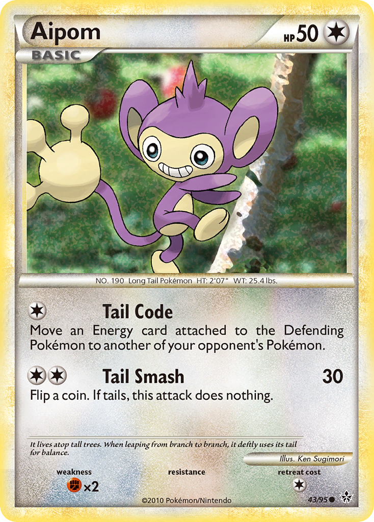 Aipom (43/95) [HeartGold & SoulSilver: Unleashed] - Evolution TCG