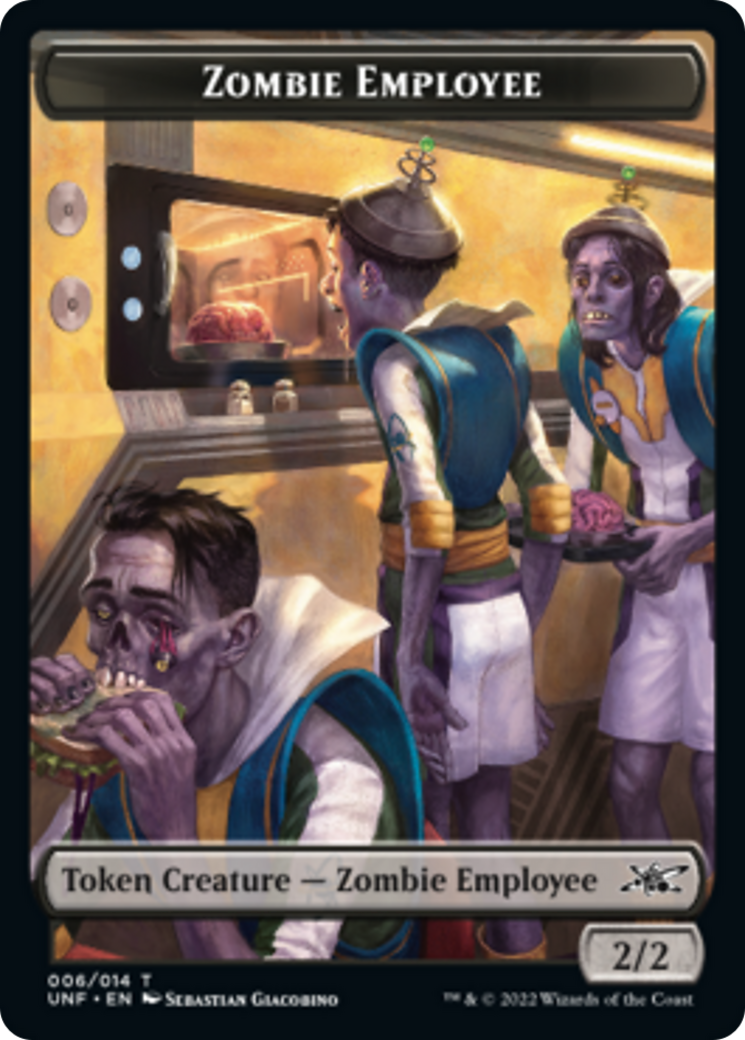 Zombie Employee // Food (010) Double-sided Token [Unfinity Tokens] - Evolution TCG