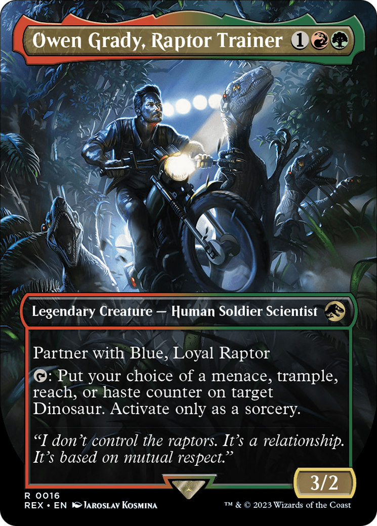 Owen Grady, Raptor Trainer (Borderless) [Jurassic World Collection] - Evolution TCG