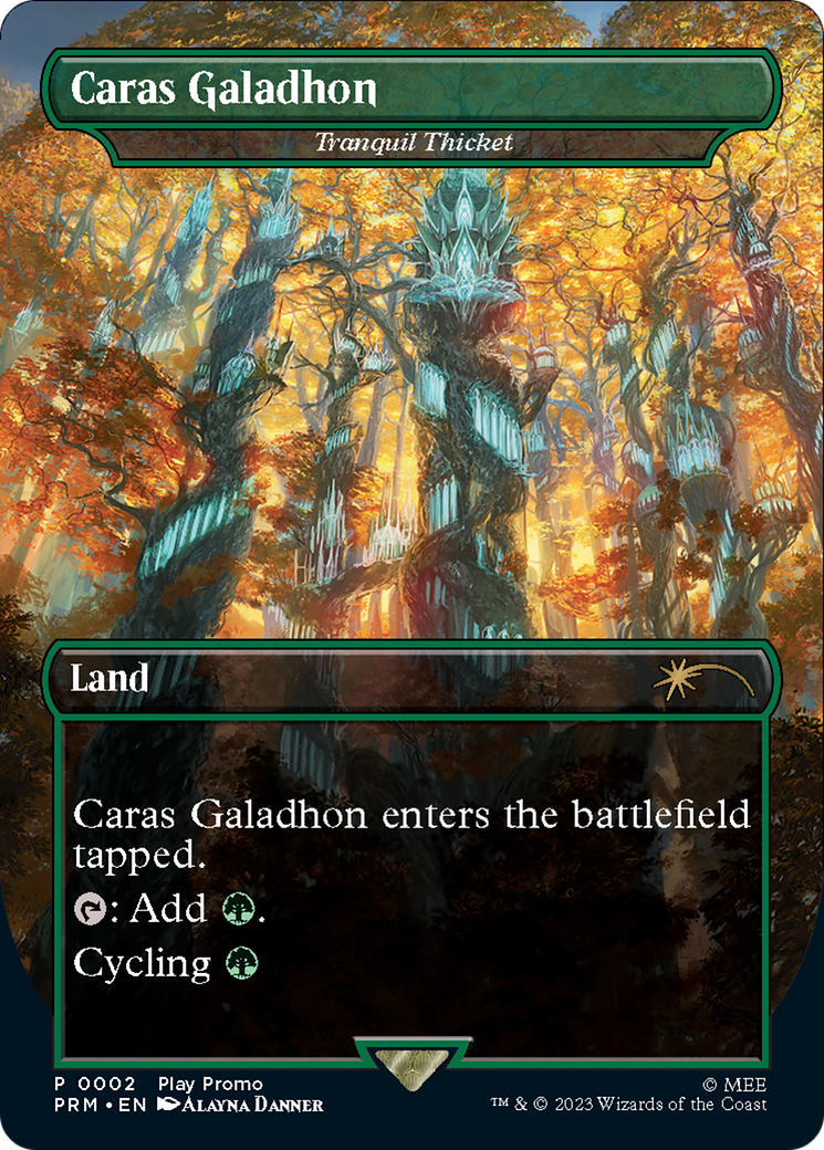 Tranquil Thicket - Caras Galadhon (Borderless) [Wizards Play Network 2023] - Evolution TCG