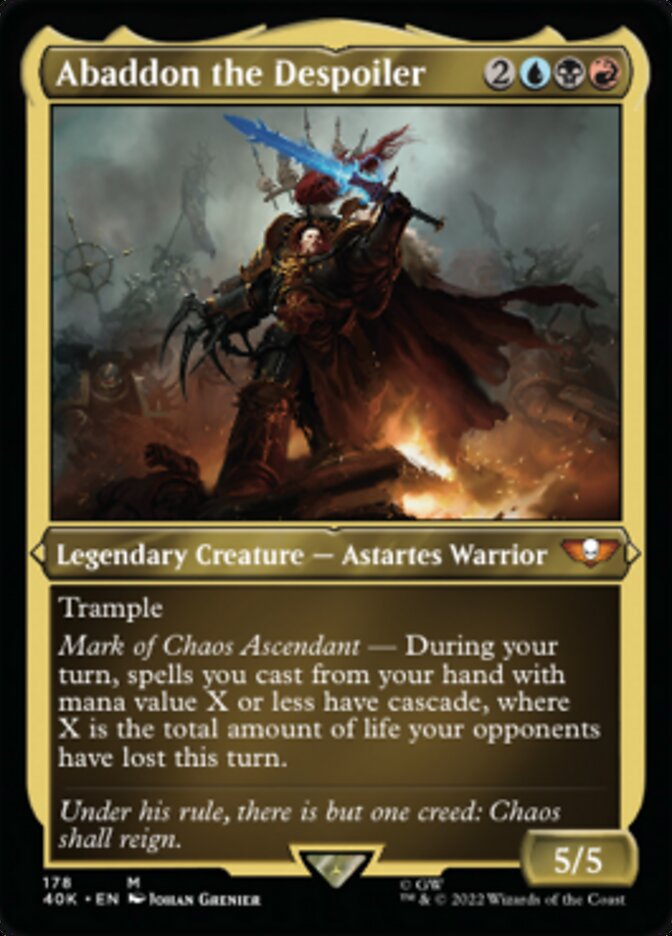 Abaddon the Despoiler (Display Commander) (Surge Foil) [Universes Beyond: Warhammer 40,000] - Evolution TCG