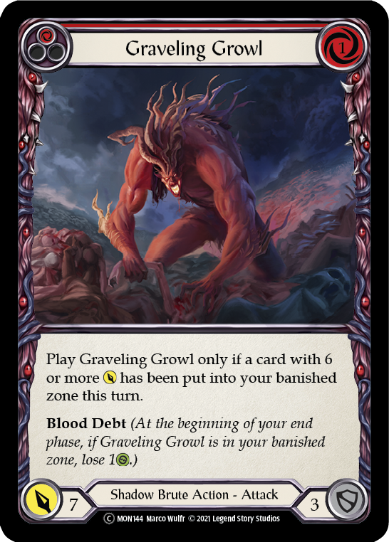 Graveling Growl (Red) [U-MON144] (Monarch Unlimited)  Unlimited Normal - Evolution TCG