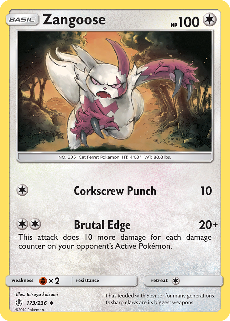 Zangoose (173/236) [Sun & Moon: Cosmic Eclipse] - Evolution TCG