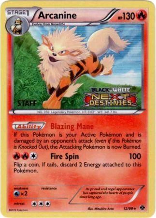 Arcanine (12/99) (Staff Prerelease Promo) [Black & White: Black Star Promos] - Evolution TCG