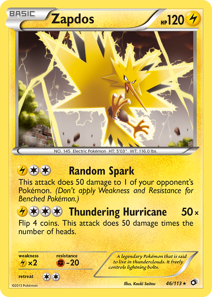 Zapdos (46/113) (Theme Deck Exclusive) [Black & White: Legendary Treasures] - Evolution TCG