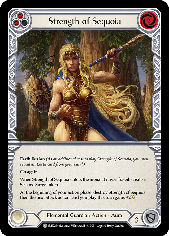 Strength of Sequoia (Yellow) [ELE029] (Tales of Aria)  1st Edition Normal - Evolution TCG