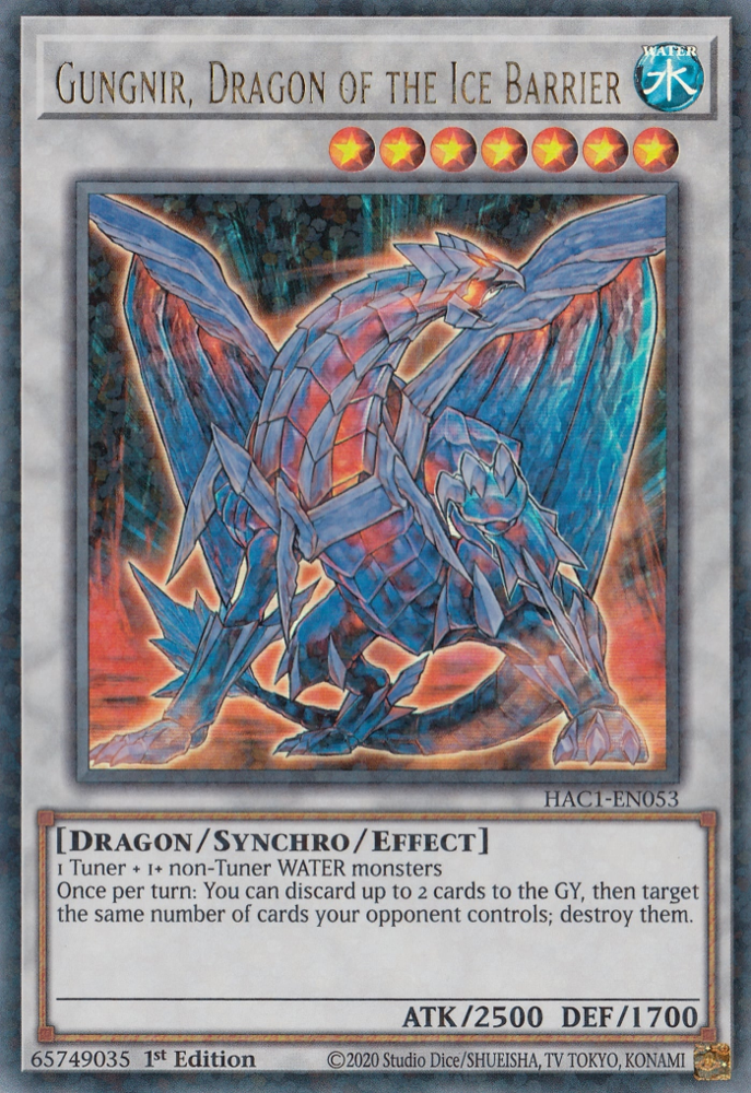 Gungnir, Dragon of the Ice Barrier (Duel Terminal) [HAC1-EN053] Parallel Rare - Evolution TCG