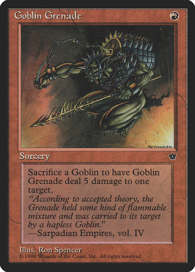 Goblin Grenade (Ron Spencer) [Fallen Empires] - Evolution TCG
