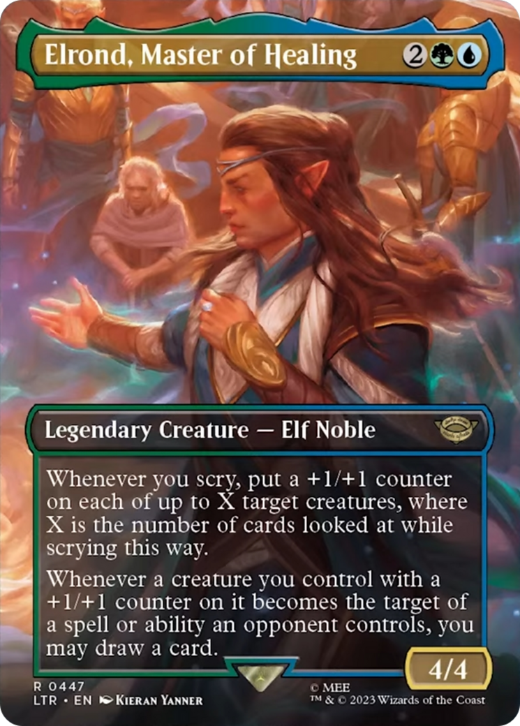 Elrond, Master of Healing (Borderless Alternate Art) [The Lord of the Rings: Tales of Middle-Earth] - Evolution TCG