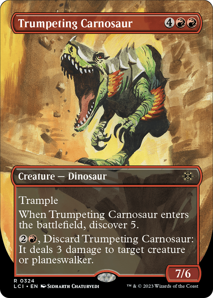 Trumpeting Carnosaur (Borderless) [The Lost Caverns of Ixalan] - Evolution TCG