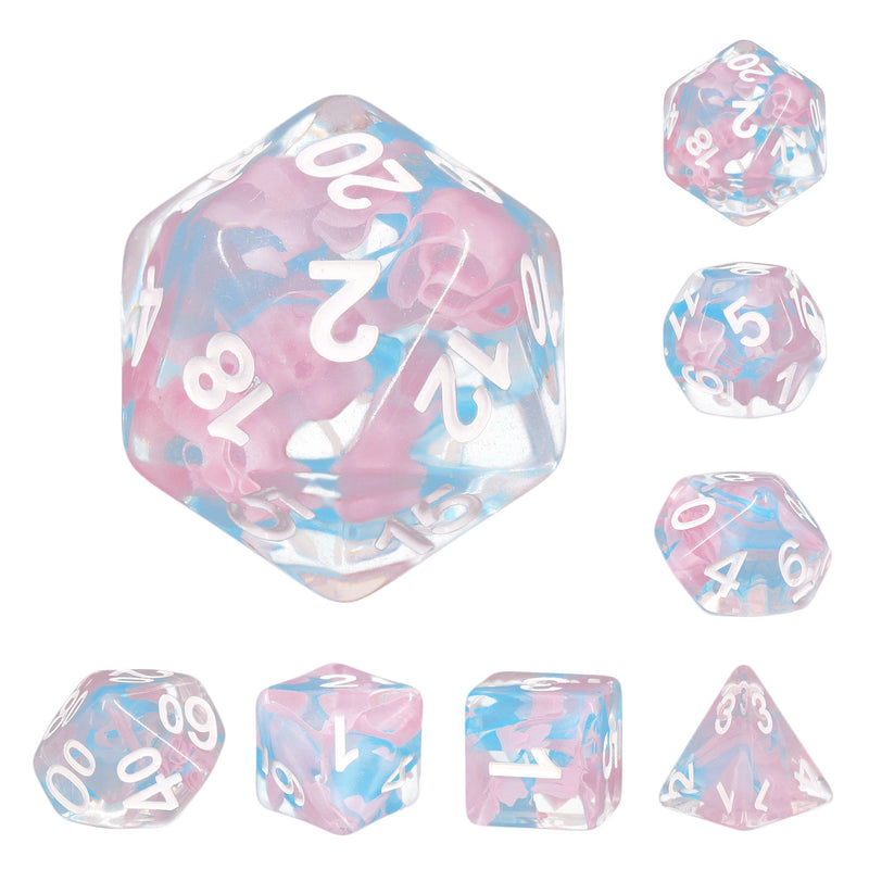 A&H Dice: Pink Butterfly - Poly 7 Die Set - Evolution TCG