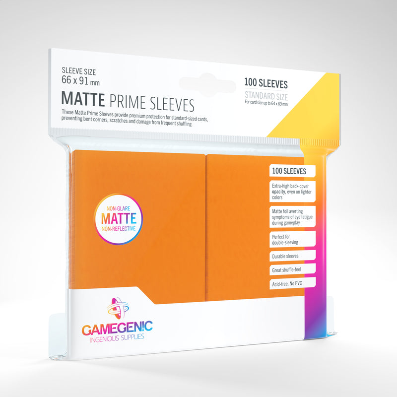 Gamegenic Card Sleeves: Prime Matte Orange (66x91mm) (100ct) - Evolution TCG