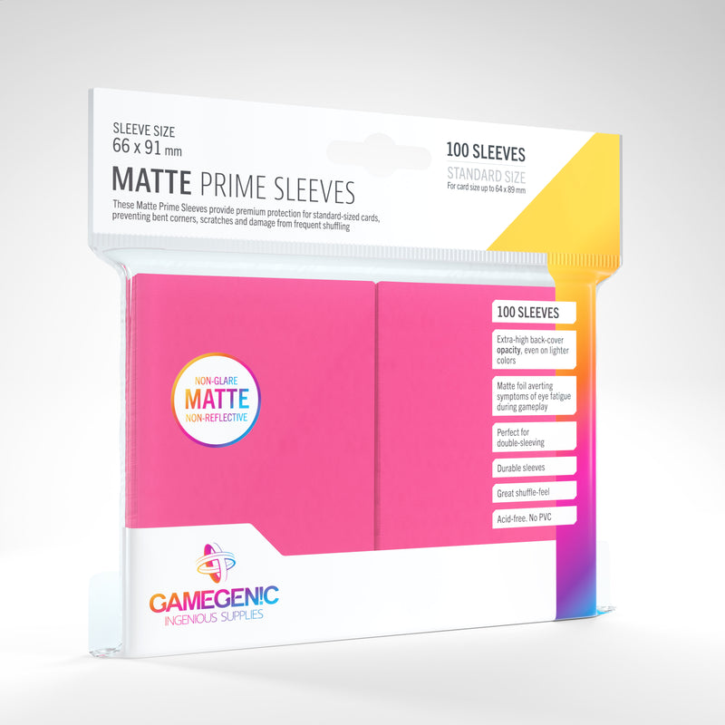 Gamegenic Card Sleeves: Prime Matte Pink (66x91mm) (100ct) - Evolution TCG