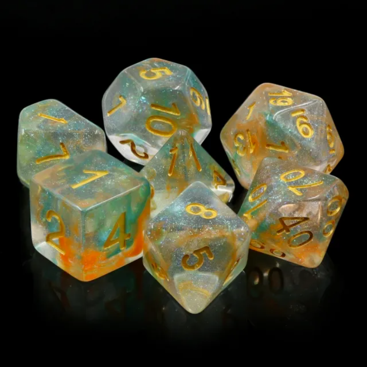 A&H Dice: Luminous Koi - Poly 7 Die Set - Evolution TCG