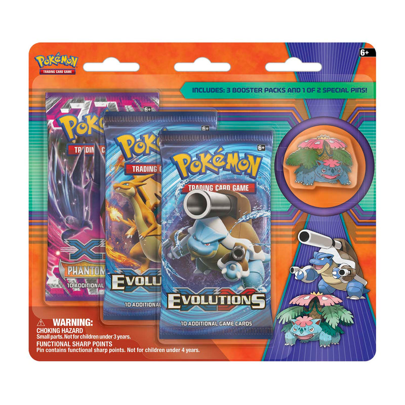 Pokémon TCG: 3 Booster Packs with Mega Venusaur Collector's Pin - Evolution TCG