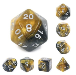 A&H Dice: Black & Gold - Poly 7 Die Set - Evolution TCG