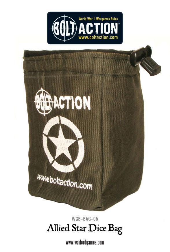 Bolt Action Allied Star Dice Bag & Dice   Bolt Action Allied Star Dice Bag & Dice - Evolution TCG