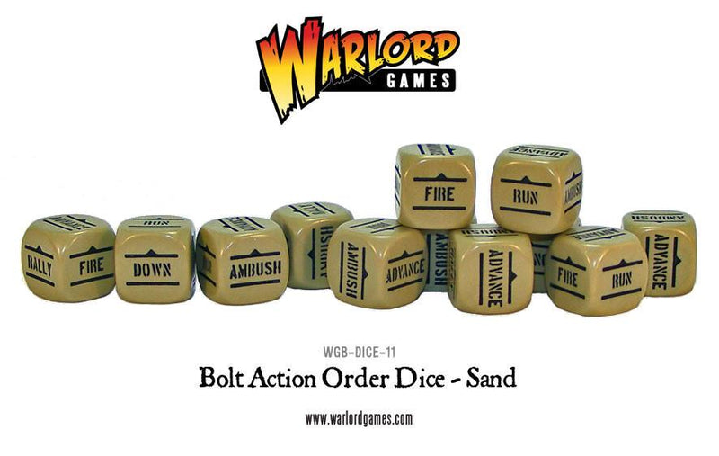 Bolt Action Orders Dice (Sand) - Evolution TCG
