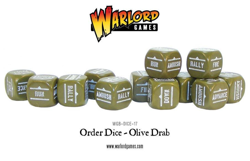 Bolt Action Orders Dice (Olive Drab) - Evolution TCG