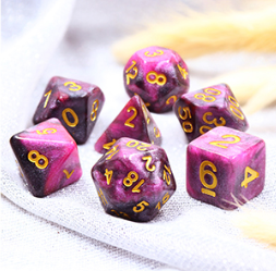 A&H Dice: Purple Granite - Poly 7 Die Set - Evolution TCG