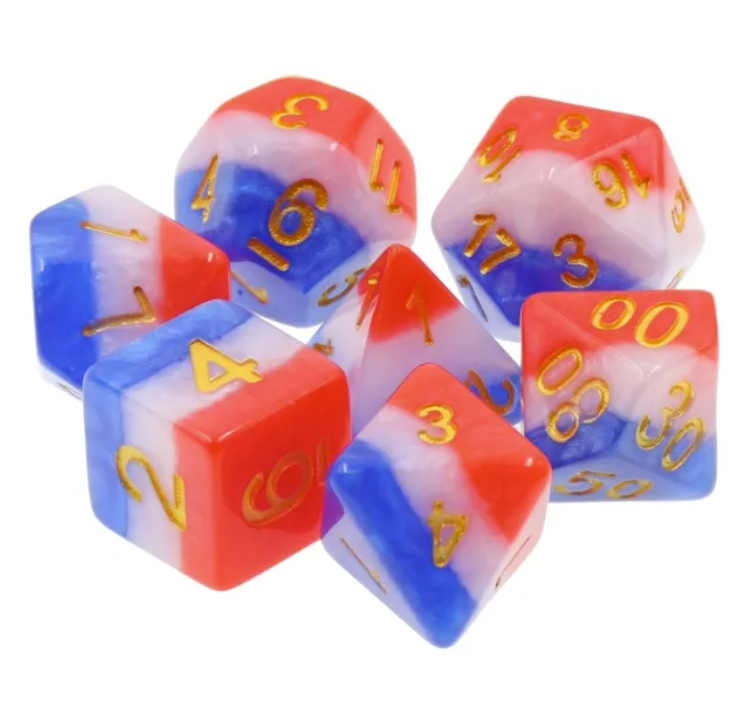 A&H Dice: 3 Layer Multicolor - Poly 7 Die Set - Evolution TCG