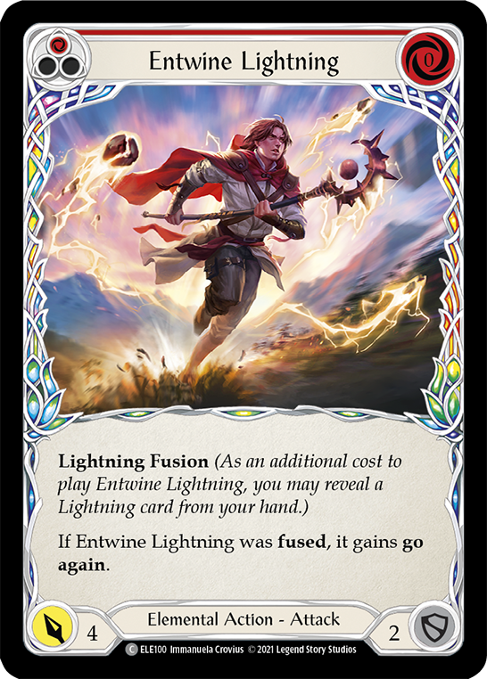 Entwine Lightning (Red) [ELE100] (Tales of Aria)  1st Edition Rainbow Foil - Evolution TCG