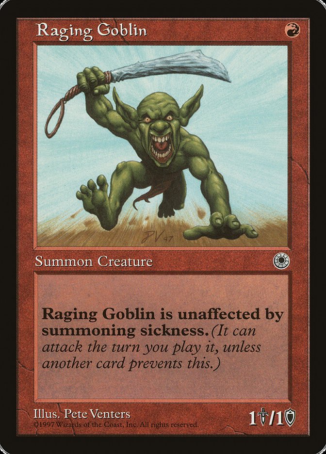 Raging Goblin (No Flavor Text) [Portal] - Evolution TCG