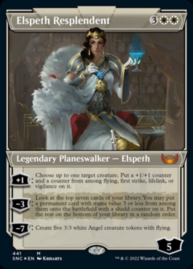 Elspeth Resplendent (Showcase Art Deco Foil Etched) [Streets of New Capenna] - Evolution TCG