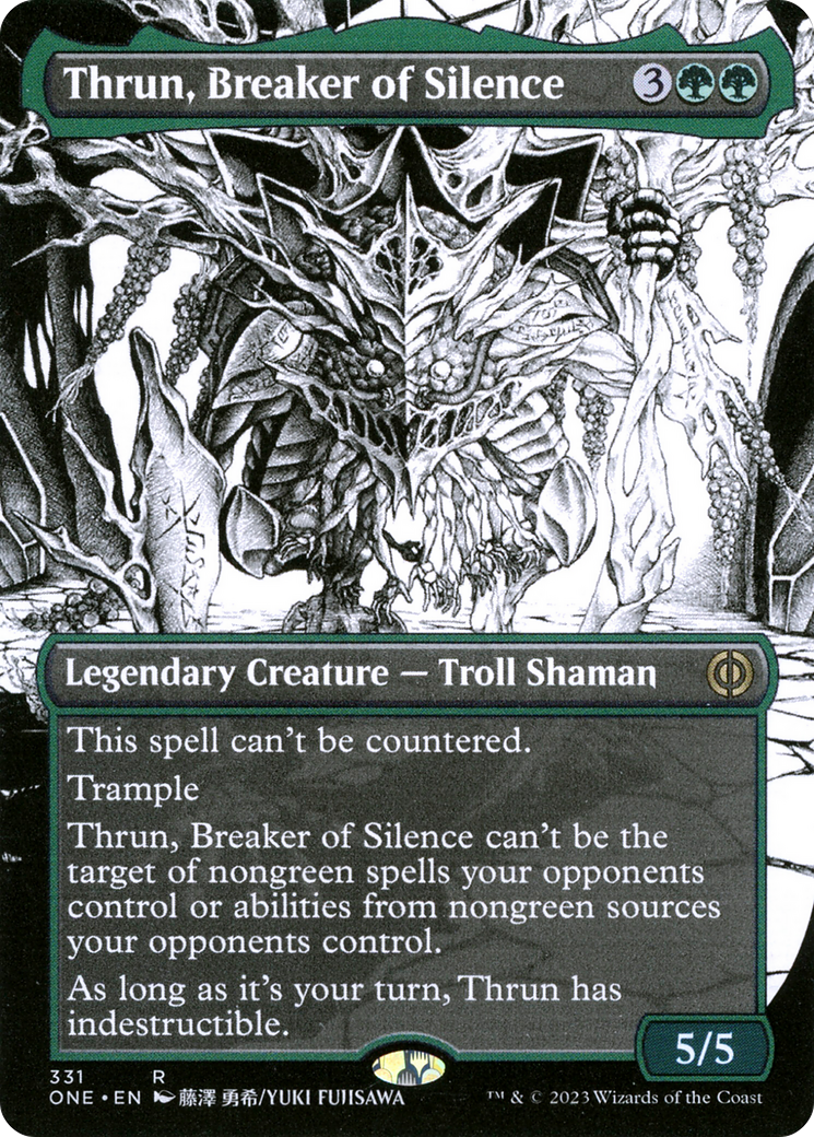 Thrun, Breaker of Silence (Borderless Manga) [Phyrexia: All Will Be One] - Evolution TCG