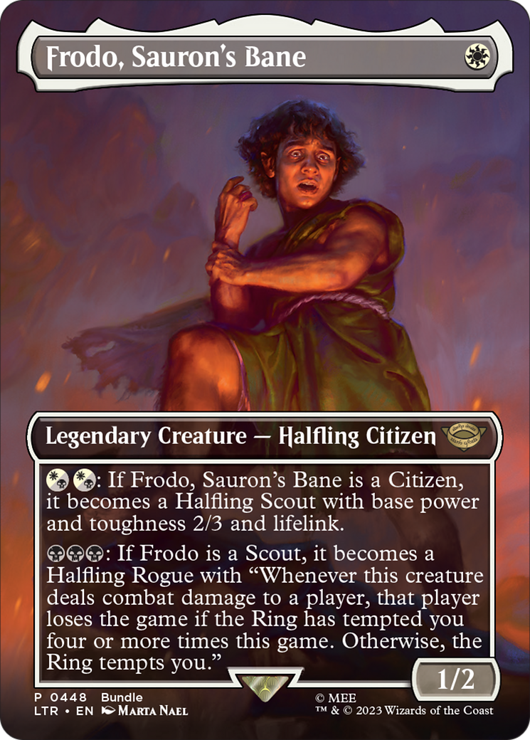 Frodo, Sauron's Bane (Borderless Alternate Art) [The Lord of the Rings: Tales of Middle-Earth] - Evolution TCG