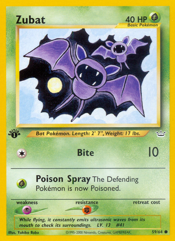 Zubat (59/64) [Neo Revelation 1st Edition] - Evolution TCG