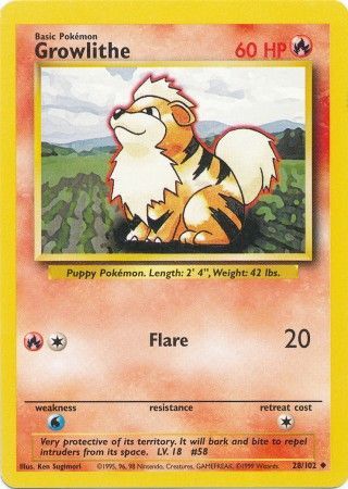 Growlithe (28/102) [Base Set Unlimited] - Evolution TCG