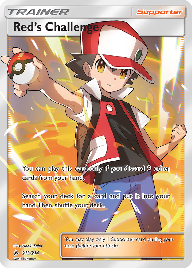 Red's Challenge (213/214) [Sun & Moon: Unbroken Bonds] - Evolution TCG