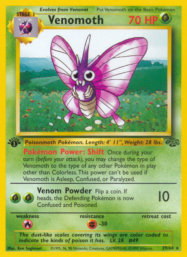Venomoth (29/64) [Jungle 1st Edition] - Evolution TCG
