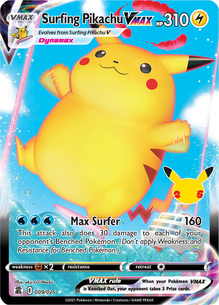 Surfing Pikachu VMAX (009/025) [Celebrations: 25th Anniversary] - Evolution TCG