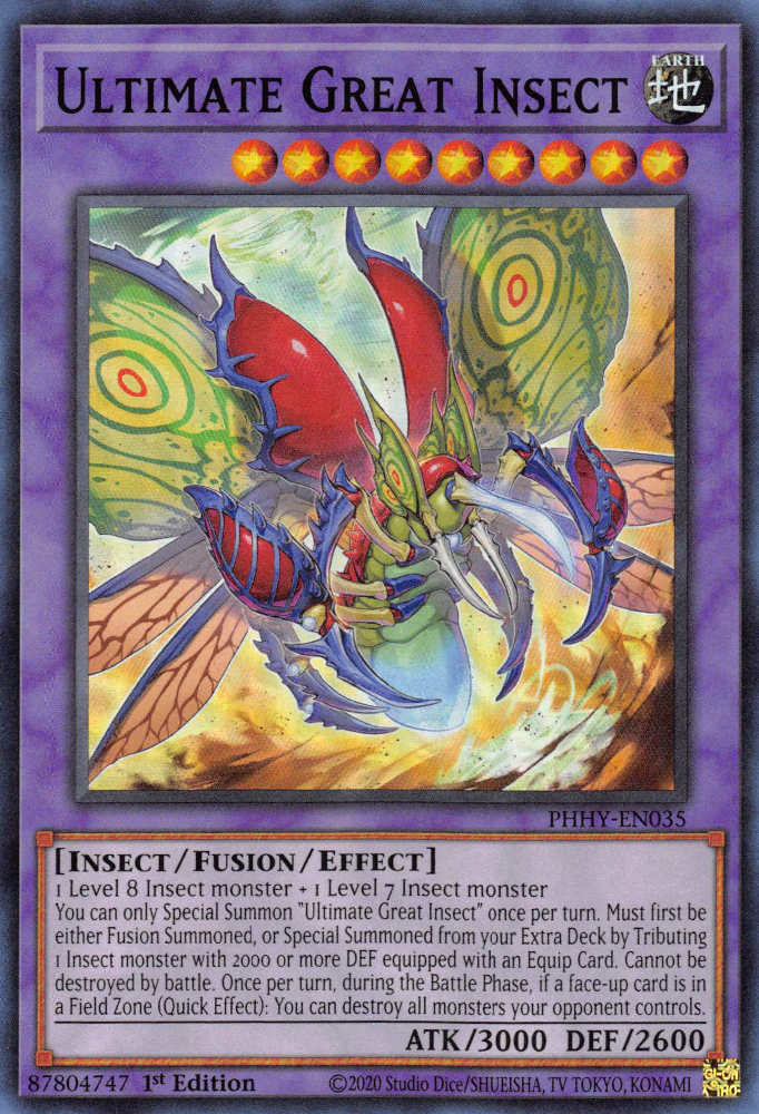 Ultimate Great Insect [PHHY-EN035] Super Rare - Evolution TCG